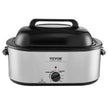 VEVOR Electric Roaster Oven, 24 QT Turkey Roaster Oven with Self-Basting Lid, 1450W Roaster Oven with Defrost & Warm Function, Adjustable Temp, Removable Pan & Rack, Fits Turkeys Up to 28LBS, Silver