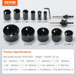 VEVOR Hole Saw Kit, 11 PCS Saw Blades, 2 Drill Bits, 1 Hex Wrench, General Purpose Size from 3/4
