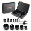 VEVOR Hole Saw Kit, 11 PCS Saw Blades, 2 Drill Bits, 1 Hex Wrench, General Purpose Size from 3/4