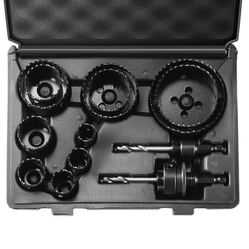 VEVOR Hole Saw Kit, 11 PCS Saw Blades, 2 Drill Bits, 1 Hex Wrench, General Purpose Size from 3/4
