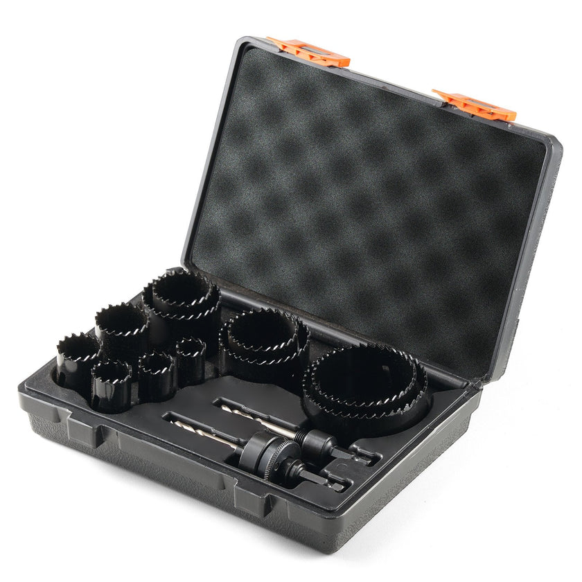 VEVOR Hole Saw Kit, 11 PCS Saw Blades, 2 Drill Bits, 1 Hex Wrench, General Purpose Size from 3/4