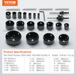 VEVOR Hole Saw Kit, 18 PCS Saw Blades, 6 Drill Bits, 1 Hex Wrench, General Purpose Size from 3/4