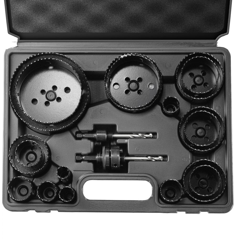 VEVOR Hole Saw Kit, 18 PCS Saw Blades, 6 Drill Bits, 1 Hex Wrench, General Purpose Size from 3/4