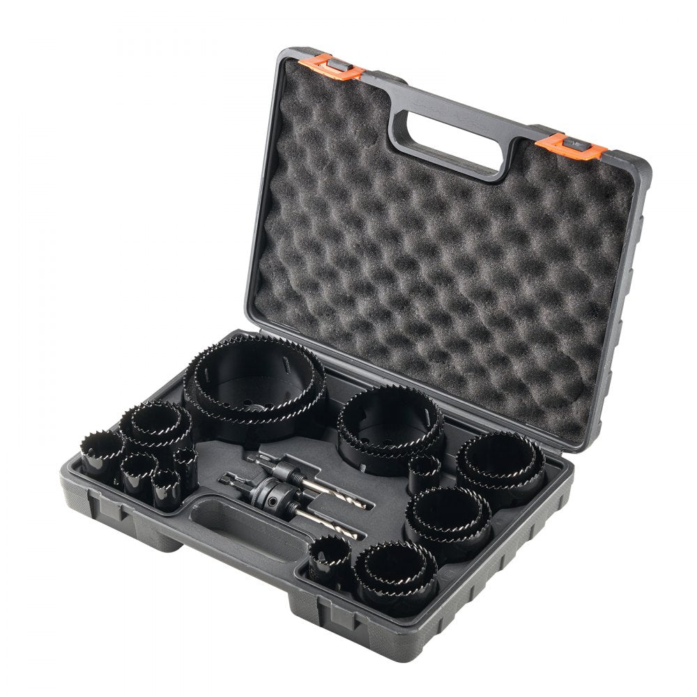 VEVOR Hole Saw Kit, 18 PCS Saw Blades, 6 Drill Bits, 1 Hex Wrench, General Purpose Size from 3/4