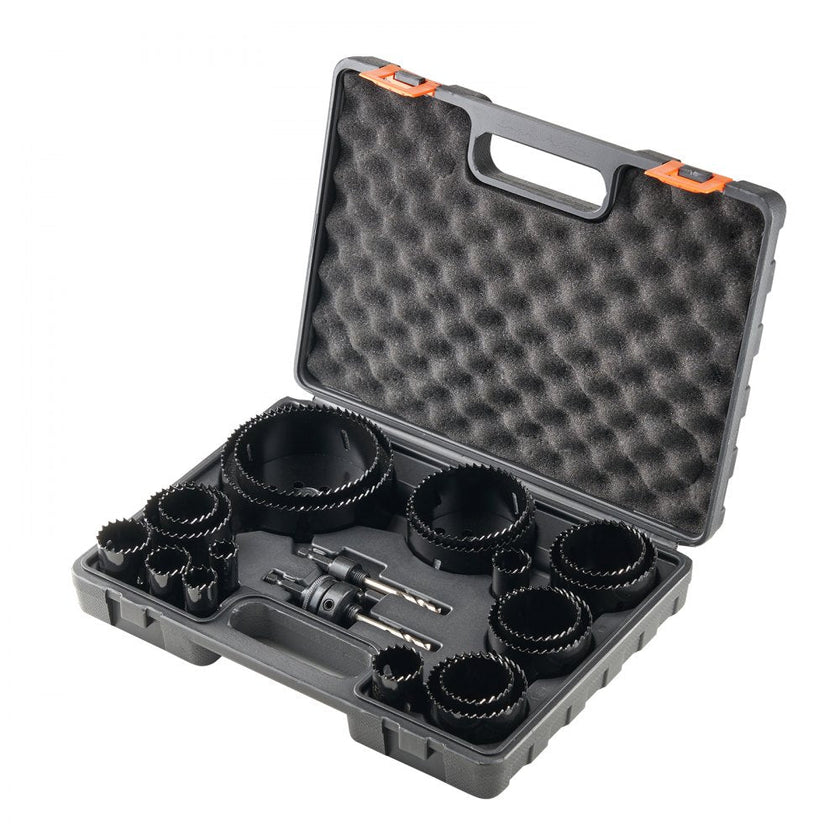 VEVOR Hole Saw Kit, 18 PCS Saw Blades, 6 Drill Bits, 1 Hex Wrench, General Purpose Size from 3/4