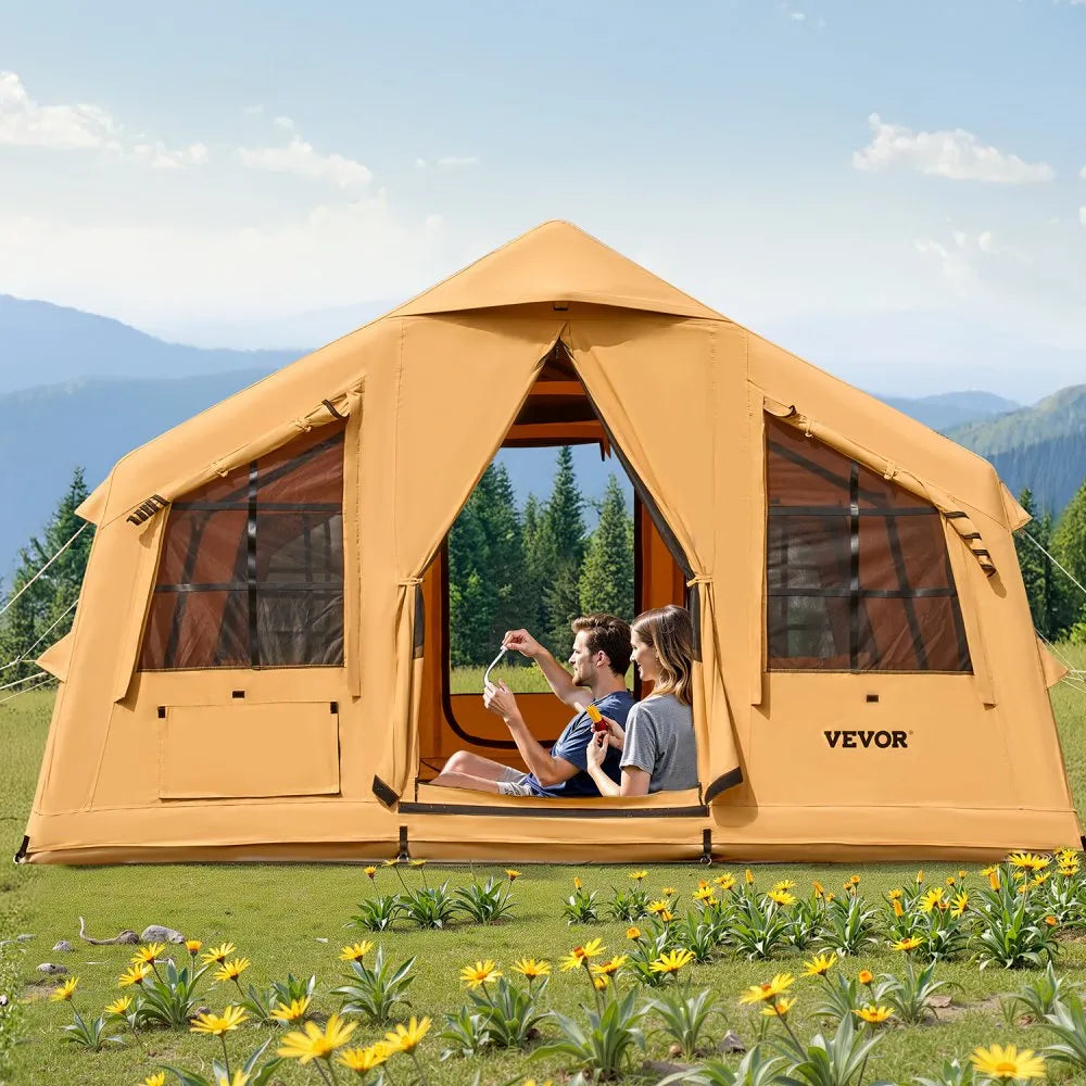 VEVOR Inflatable Tent for Camping 12-16 Person Glamping Tent with Pump Easy Set up