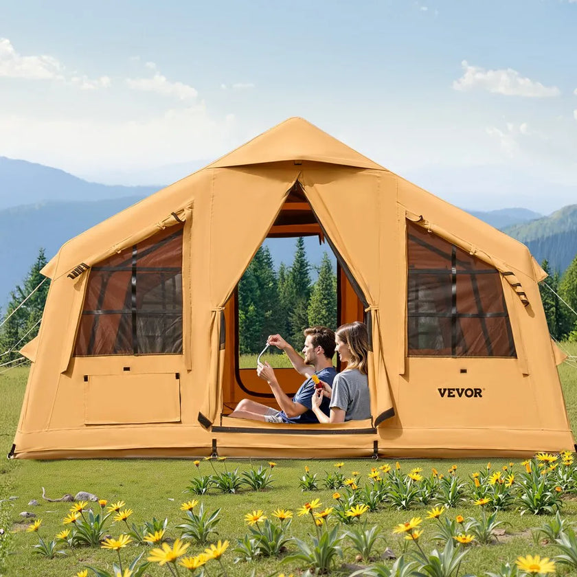 VEVOR Inflatable Tent for Camping 12-16 Person Glamping Tent with Pump Easy Set up