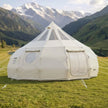 VEVOR 16.4 ft Canvas Bell Tent – 4 Season Glamping Yurt Tent with Stove Jack, Stargazing Roof & Rain Cover for 10-12 People
