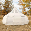 VEVOR 16.4 ft Canvas Bell Tent – 4 Season Glamping Yurt Tent with Stove Jack, Stargazing Roof & Rain Cover for 10-12 People