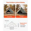 VEVOR 13.12 ft Canvas Bell Tent – 4 Season Glamping Yurt Tent with Stove Jack for 3-4 People