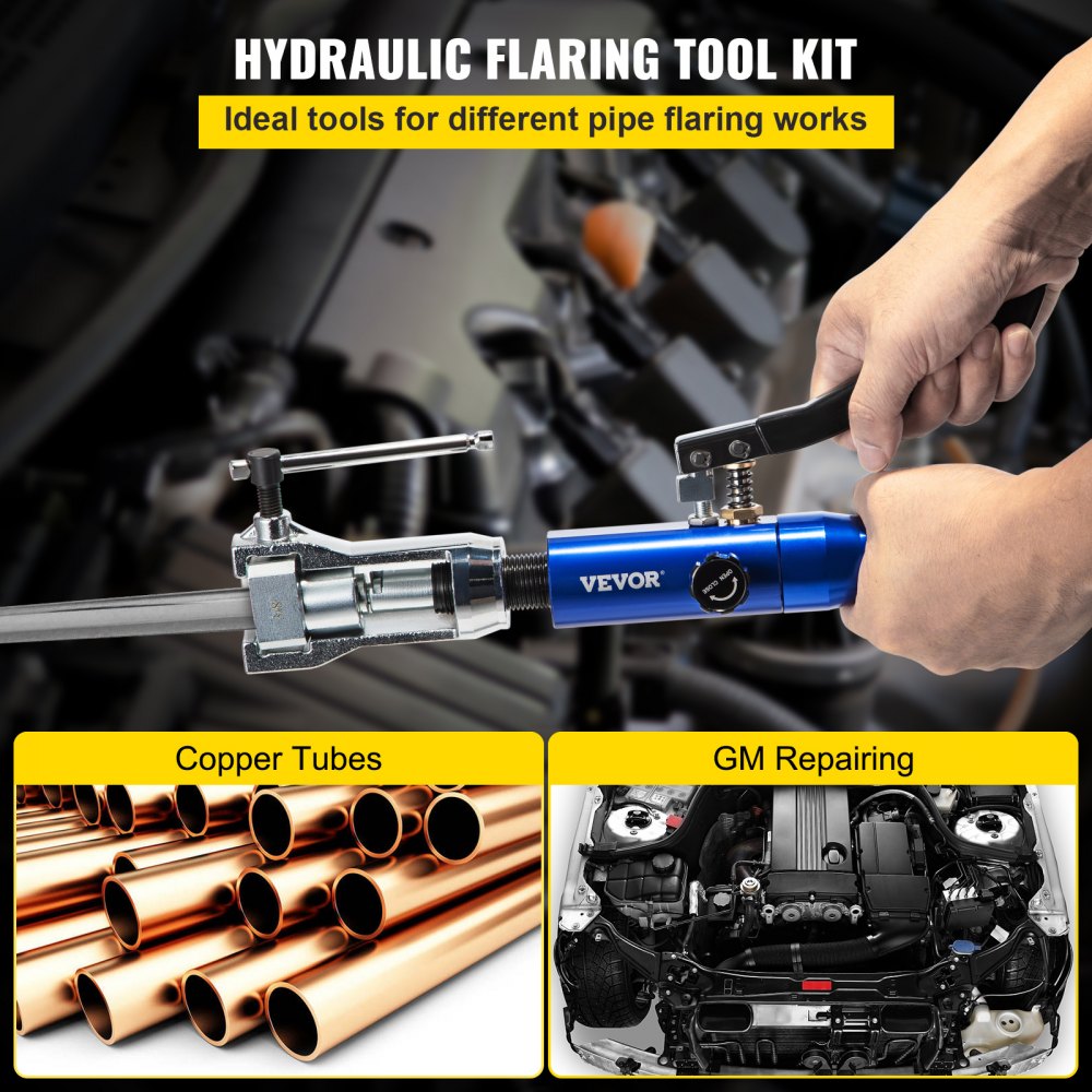 VEVOR Hydraulic Flaring Tool Kit, 45° Double Flaring Tool, Brake Repair Brake Flaring Tools for 3/16