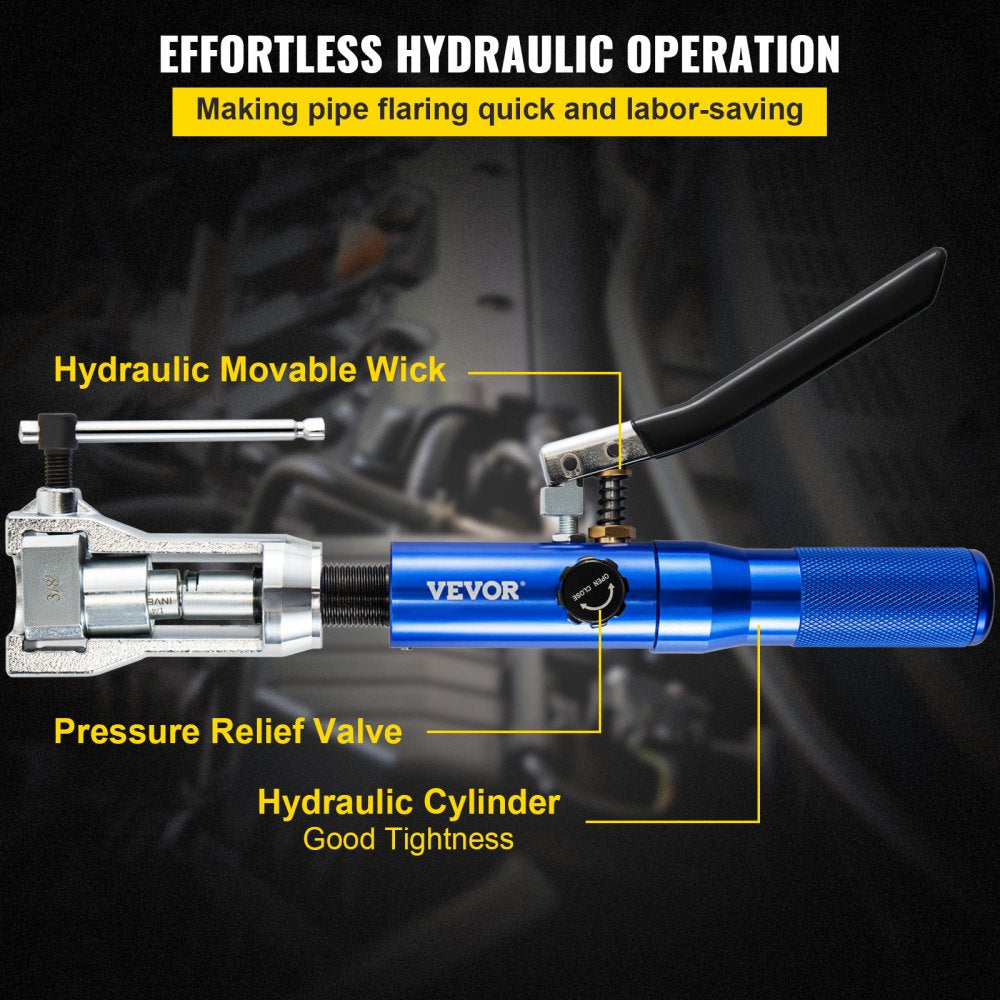VEVOR Hydraulic Flaring Tool Kit, 45° Double Flaring Tool, Brake Repair Brake Flaring Tools for 3/16