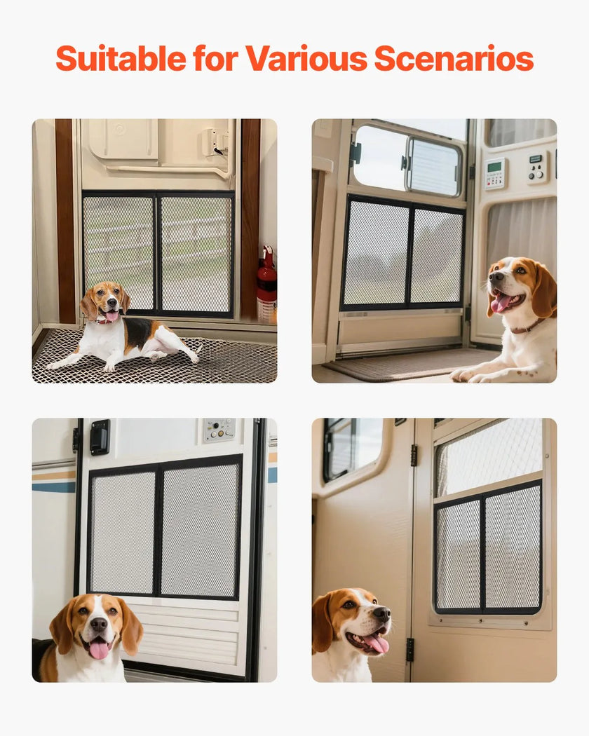 VEVOR RV Screen Door Protector 24.5 x 20 inch Door Grille Aluminum Alloy for Pet