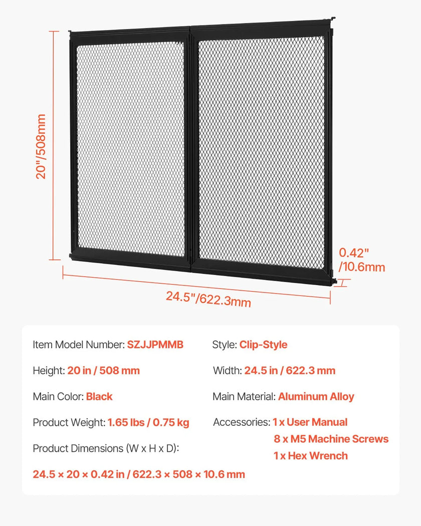 VEVOR RV Screen Door Protector 24.5 x 20 inch Door Grille Aluminum Alloy for Pet