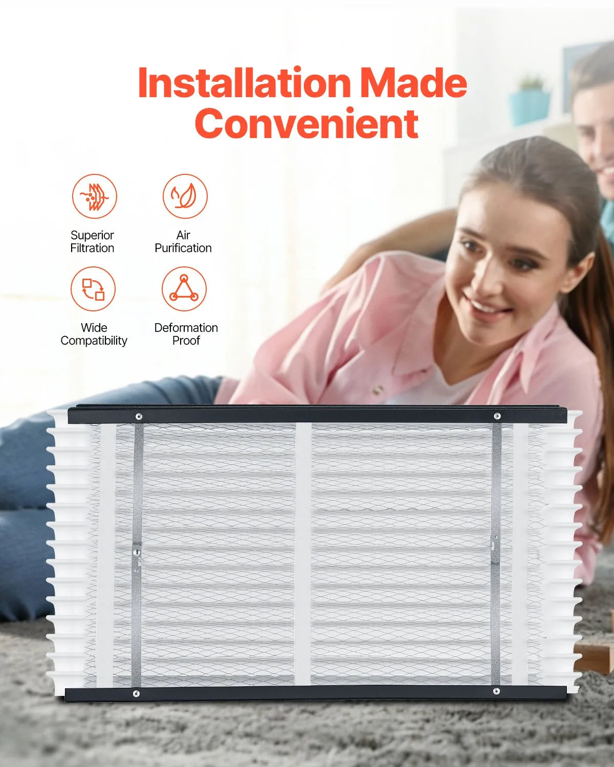 VEVOR Air Filters MERV 11 Electrostatic Pleated Furnace Filter 2-Pack 16x28x4