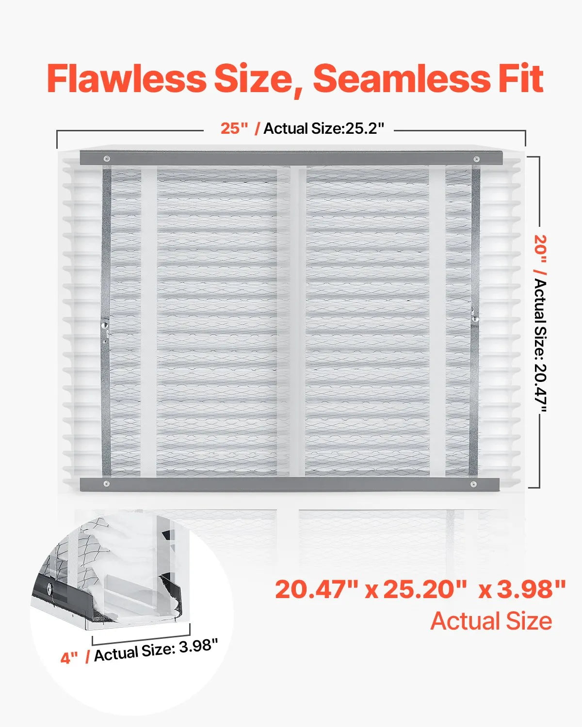 VEVOR Air Filters MERV 11 Electrostatic Pleated Furnace Filter 4-Pack 20x25x4