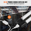 VEVOR 10 Pack LED Shop Light, 4 FT, 40W Linkable Shop Light Fixture, 4500 LM Surface & Hanging Mount Ceiling Lights 59 in Power Cords with ON/OFF Switch, for Garage Warehouse Home Workshop and Office