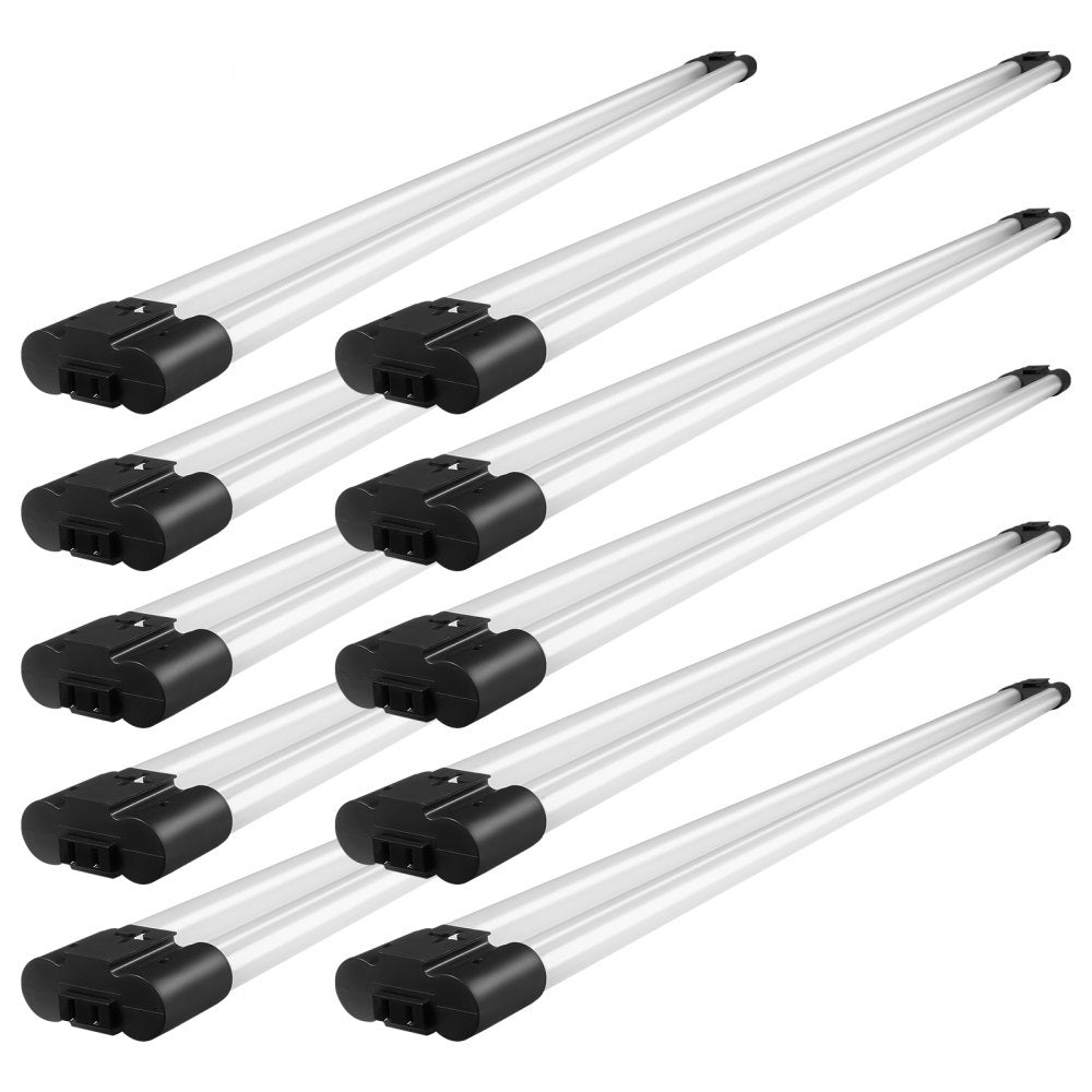 VEVOR 10 Pack LED Shop Light, 4 FT, 40W Linkable Shop Light Fixture, 4500 LM Surface & Hanging Mount Ceiling Lights 59 in Power Cords with ON/OFF Switch, for Garage Warehouse Home Workshop and Office