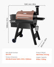 VEVOR Wood Pellet Grill Smoker Outdoor Electric BBQ Grills 575 Sq.in Cook Area