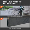 VEVOR Dump Truck Mesh Tarp, 7.5x18 ft, PVC Coated Black Heavy Duty Cover with 5.5