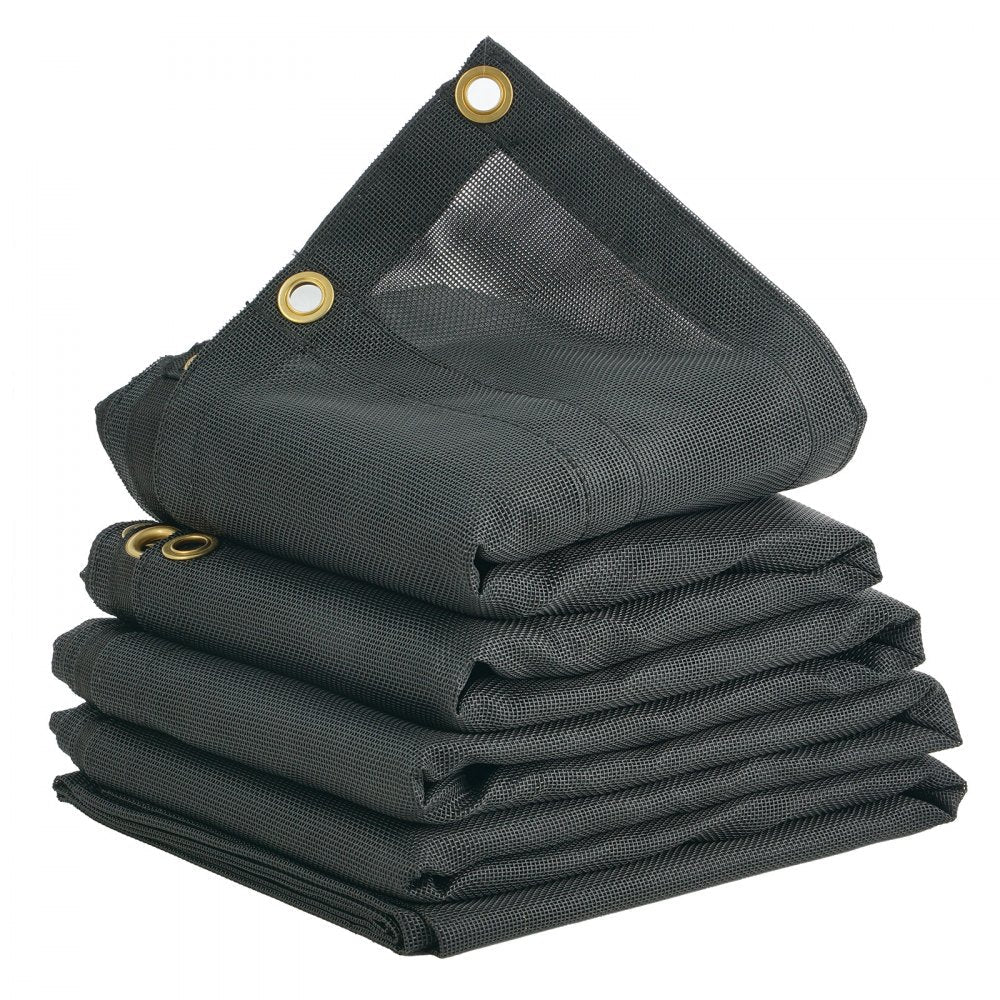 VEVOR Dump Truck Mesh Tarp, 7.5x18 ft, PVC Coated Black Heavy Duty Cover with 5.5