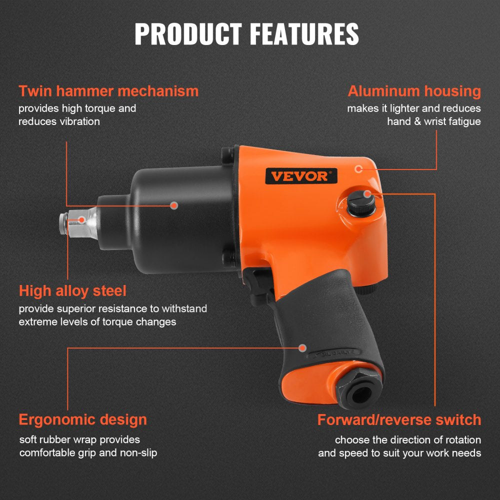 VEVOR Air Impact Wrench, 1/2