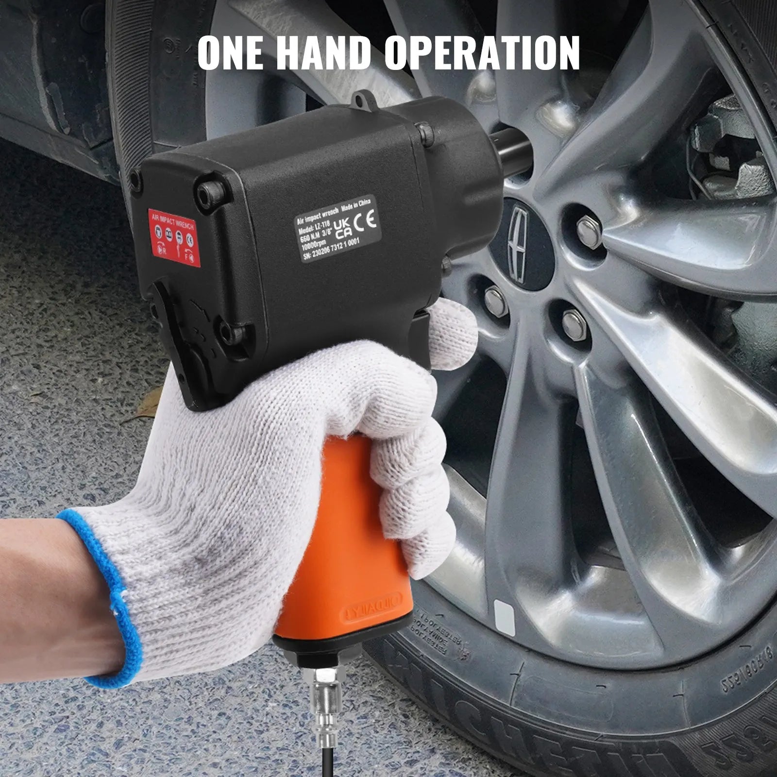 VEVOR Air Impact Wrench, 3/8-Inch Drive Air Impact Gun, Up to 690ft-lbs Nut-busting Torque, Lightweight Pneumatic Impact Wrench for Auto Repairs and Maintenance