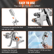 VEVOR HVLP Spray Gun, High Performance Automotive Paint Gun with 1.3/1.7mm Stainless Fluid Tip Sets, 1000cc Cup, MPS Adapter and Air Regulator for Primer, Clear & Top Coat, Touch Up