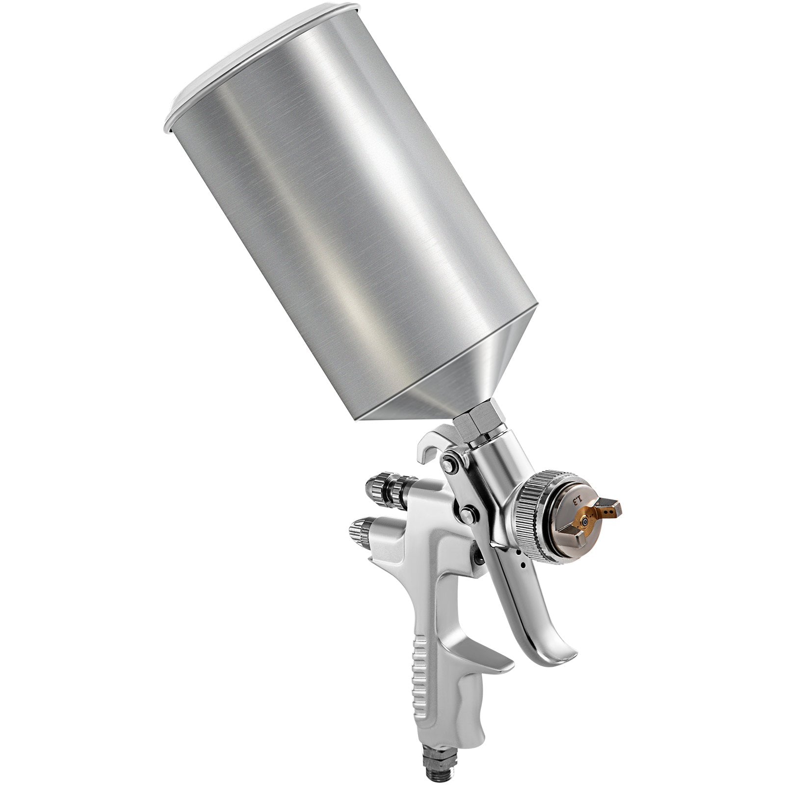 VEVOR HVLP Spray Gun, High Performance Automotive Paint Gun with 1.3/1.7mm Stainless Fluid Tip Sets, 1000cc Cup, MPS Adapter and Air Regulator for Primer, Clear & Top Coat, Touch Up