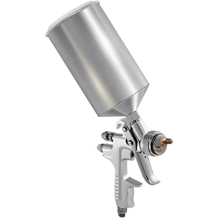 VEVOR HVLP Spray Gun, High Performance Automotive Paint Gun with 1.3/1.7mm Stainless Fluid Tip Sets, 1000cc Cup, MPS Adapter and Air Regulator for Primer, Clear & Top Coat, Touch Up