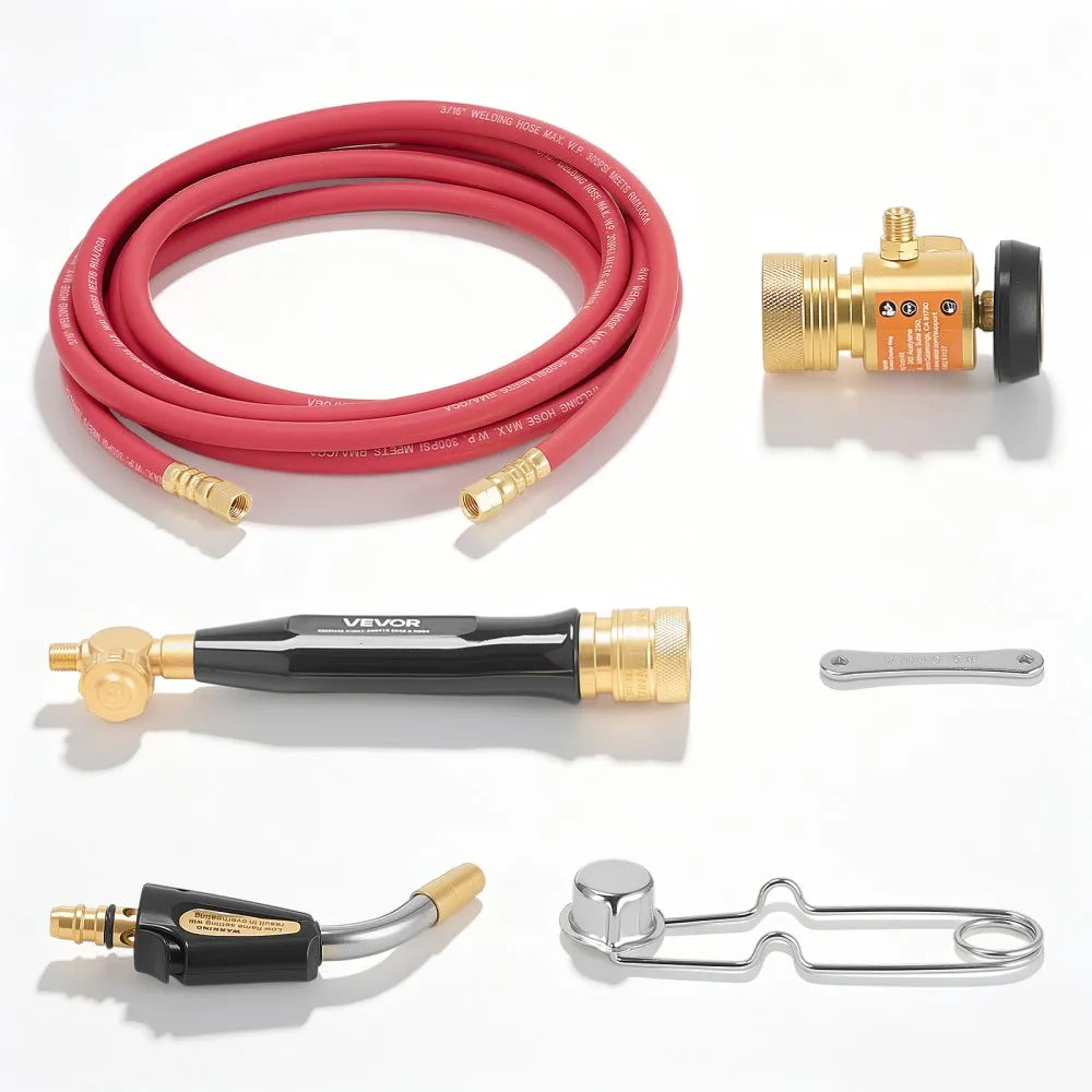 VEVOR Air Acetylene Torch Kit with Self-Lighting PL-8A Tip, CGA200 Regulator & 11.8 ft Hose
