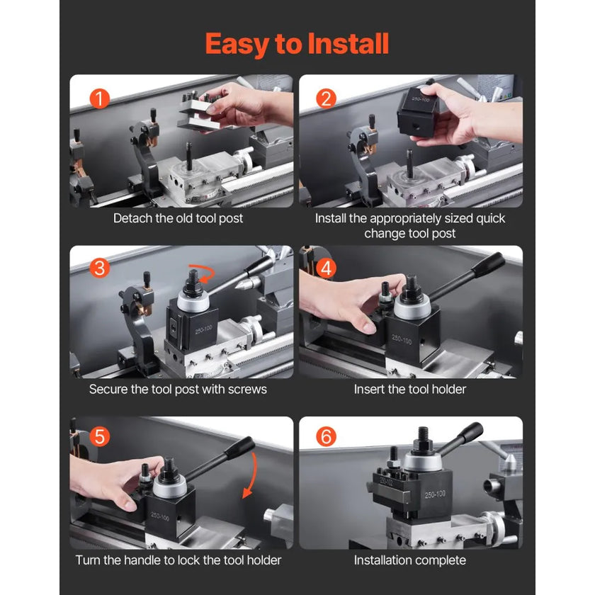 VEVOR Quick Change Tool Post Set 6 Pcs Lathe Tool Holders for 6