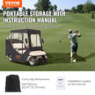 VEVOR Golf Cart Enclosure, 600D Polyester Driving Enclosure with 4-Sided Transparent Windows, 2 Passenger Club Car Covers Universal Fits for Most Brand Carts, Sunproof and Dustproof Outdoor Cart Cover