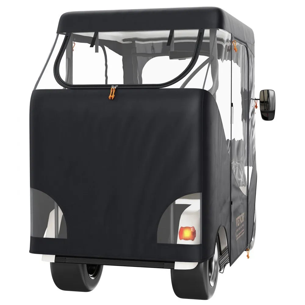 VEVOR Golf Cart Enclosure, 600D Polyester Driving Enclosure with 4-Sided Transparent Windows, 2 Passenger Club Car Covers Universal Fits for Most Brand Carts, Sunproof and Dustproof Outdoor Cart Cover