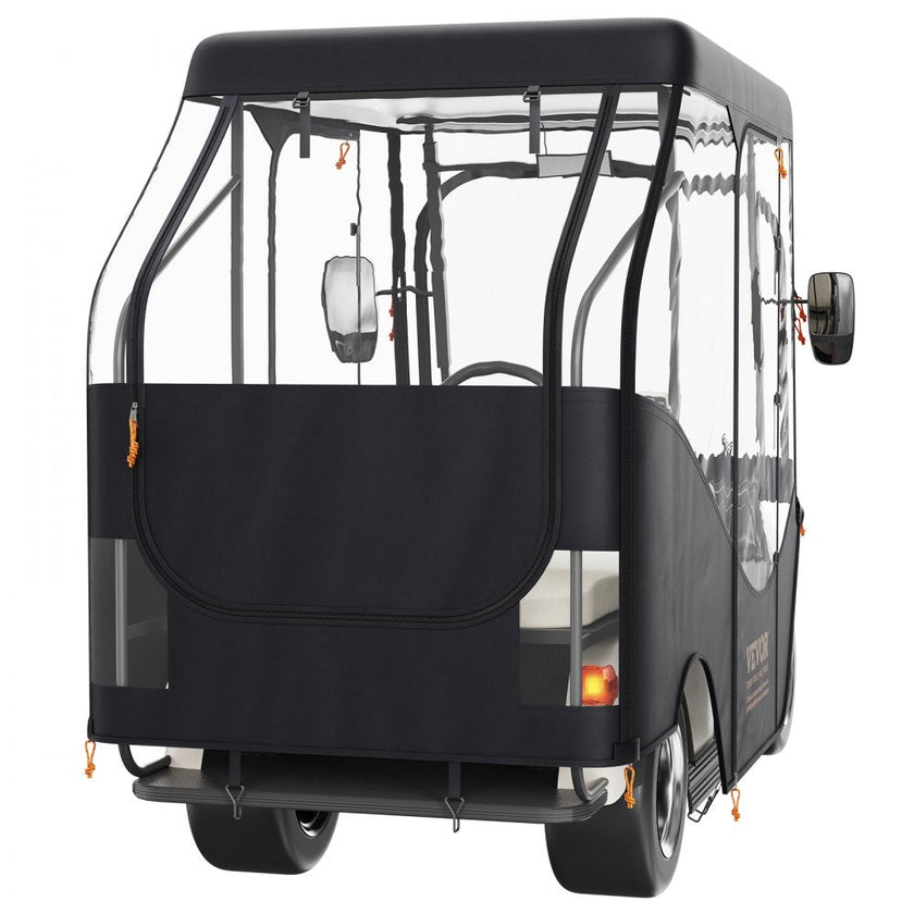 VEVOR Golf Cart Enclosure, 600D Polyester Driving Enclosure with 4-Sided Transparent Windows, 4 Passenger Club Car Covers Universal Fits for Most Brand Carts, Sunproof and Dustproof Outdoor Cart Cover