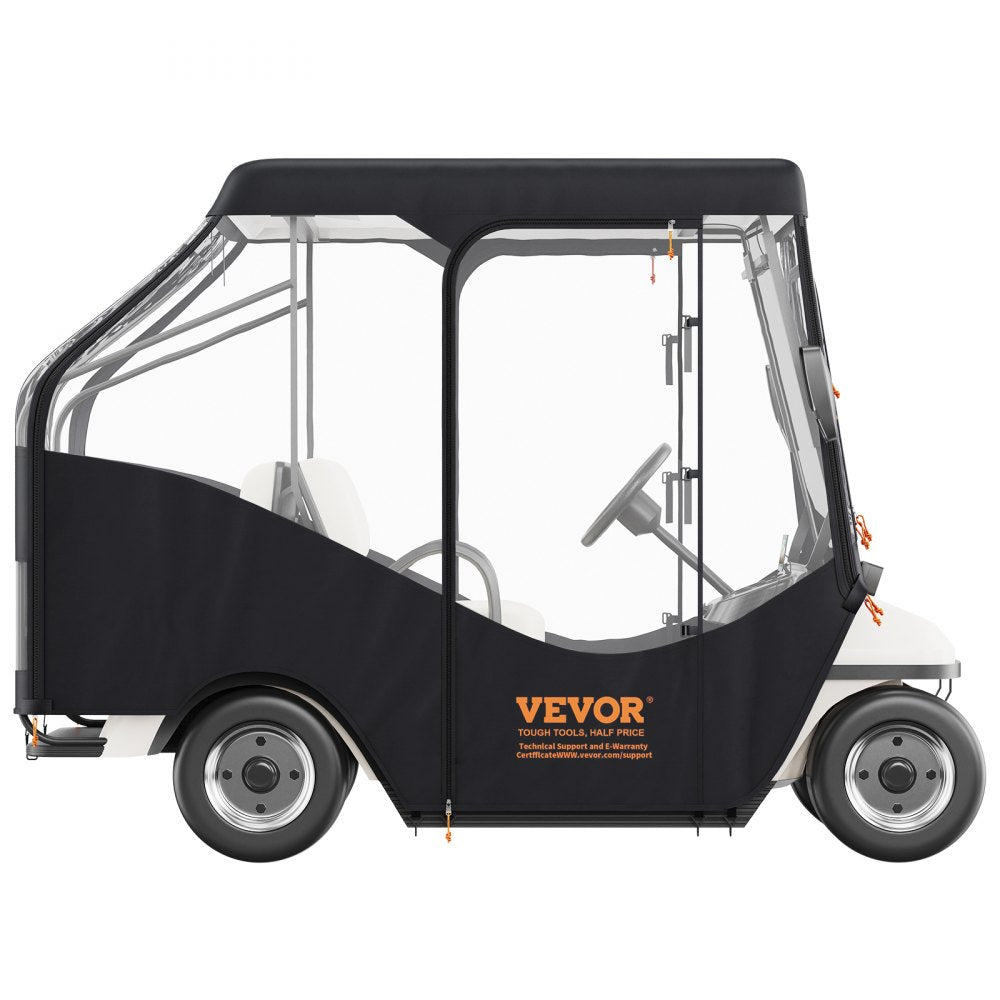 VEVOR Golf Cart Enclosure, 600D Polyester Driving Enclosure with 4-Sided Transparent Windows, 4 Passenger Club Car Covers Universal Fits for Most Brand Carts, Sunproof and Dustproof Outdoor Cart Cover