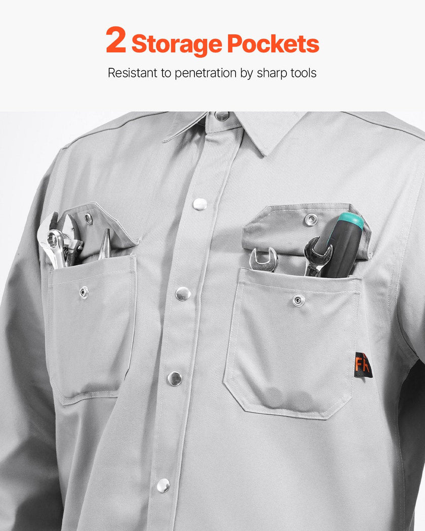 VEVOR Flame-Resistant Welding Jacket 7oz FR Cotton Welding Safety Jacket XL Size