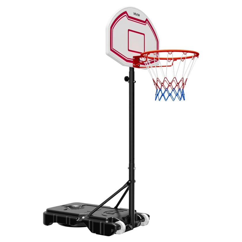 VEVOR Portable Basketball Stand, 5.2 to 6.9 ft Height Adjustment Basketball Hoop & Goal, Kids Adjustable Basketballs Hoop with Nylon Net & Rolling Wheels, Portable Backboard Set for Patios, Poolside