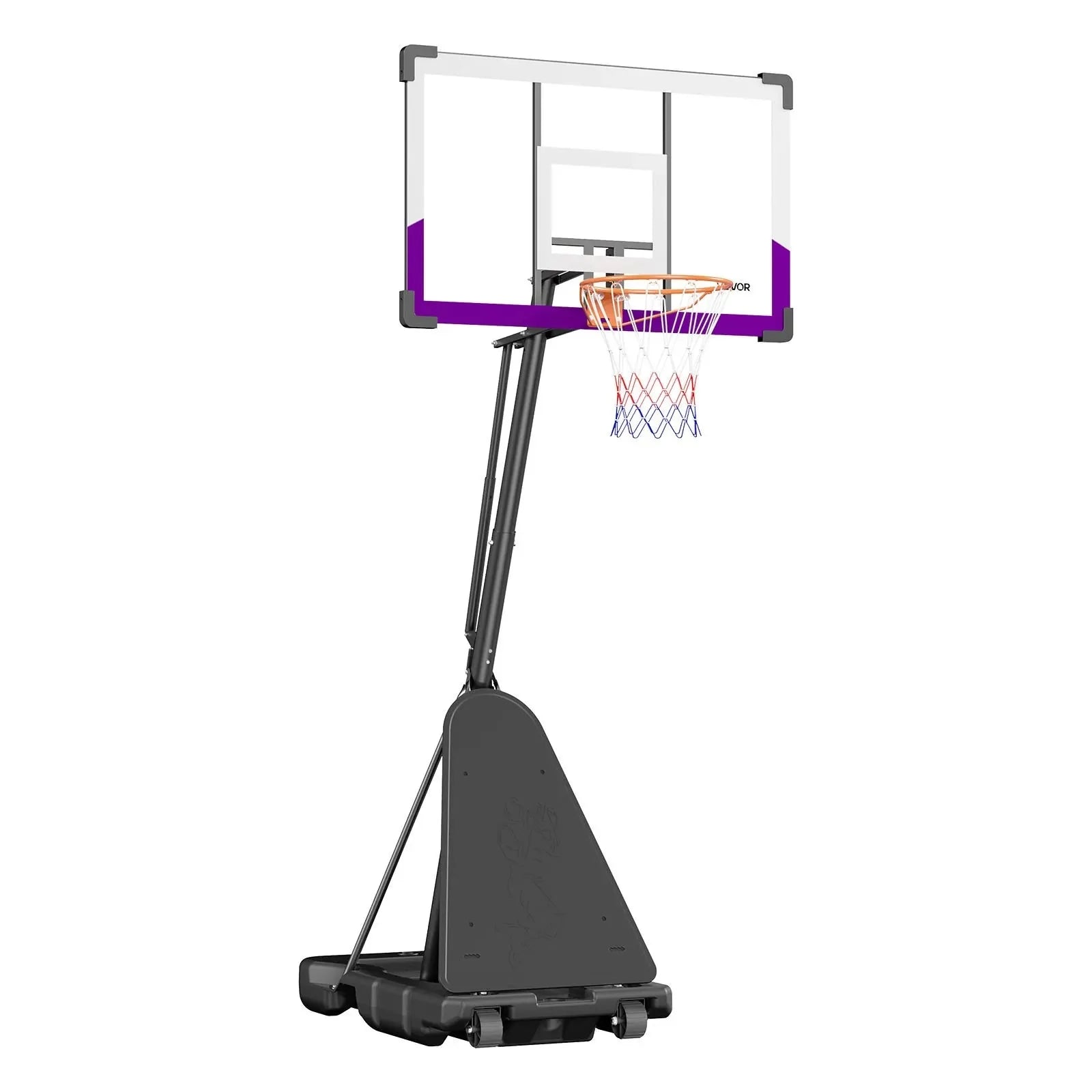VEVOR Portable Basketball Stand, 10 ft Height Adjustment Basketball Hoop & Goal, Basketballs Hoop Outdoor with 48 inch PC Backboard for Kids, Adults in Schools, Parks, Indoor & Outdoor Use
