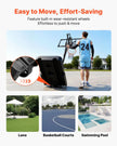 VEVOR Portable Basketball Stand, 5.25 to 10 ft Height Adjustment Basketball Hoop & Goal, Portable Basketballs Hoop with 48 inch PC Backboard & Wheels for Kids, Teens, Adults in Driveways, Pools