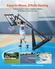 VEVOR Portable Basketball Stand, 10 ft Height Adjustment Basketball Hoop & Goal, Basketballs Hoop Outdoor with 50 inch PC Backboard for Kids, Adults in Schools, Parks, Indoor & Outdoor Use