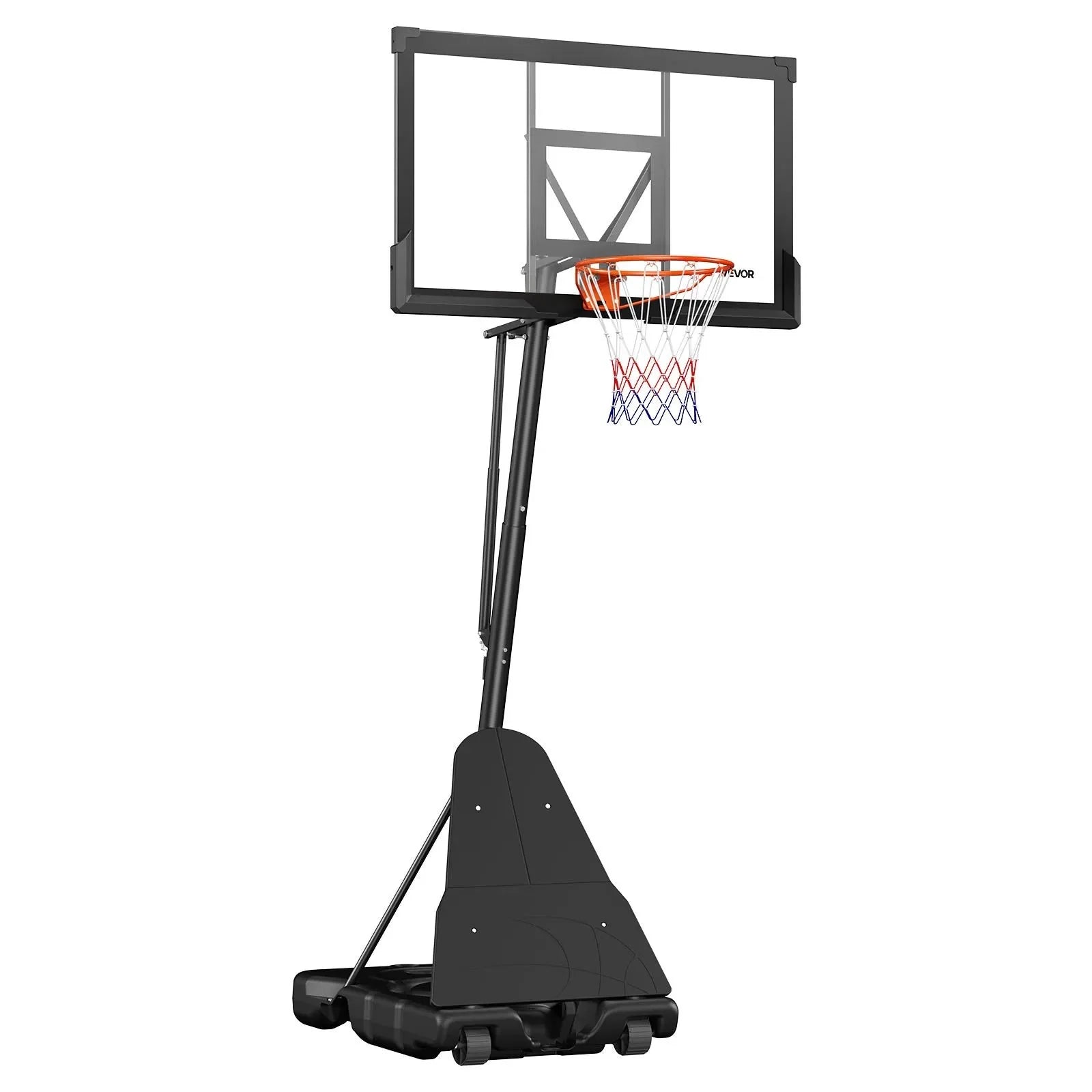 VEVOR Portable Basketball Stand, 10 ft Height Adjustment Basketball Hoop & Goal, Basketballs Hoop Outdoor with 50 inch PC Backboard for Kids, Adults in Schools, Parks, Indoor & Outdoor Use