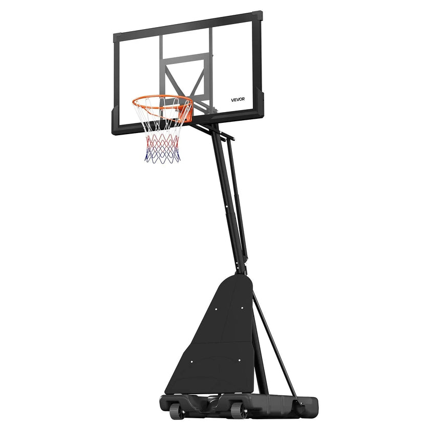 VEVOR Portable Basketball Stand, 10 ft Height Adjustment Basketball Hoop & Goal, Basketballs Hoop Outdoor with 50 inch PC Backboard for Kids, Adults in Schools, Parks, Indoor & Outdoor Use
