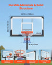 VEVOR Portable Basketball Stand, 7.55 to 10 ft Height Adjustment Basketball Hoop & Goal, Basketballs Hoop Outdoor with 54 inch PC Backboard for Kids, Adults in Schools, Parks, Forward-Tilting Design