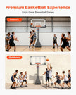 VEVOR Portable Basketball Stand, 7.55 to 10 ft Height Adjustment Basketball Hoop & Goal, Basketballs Hoop Outdoor with 54 inch PC Backboard for Kids, Adults in Schools, Parks, Forward-Tilting Design