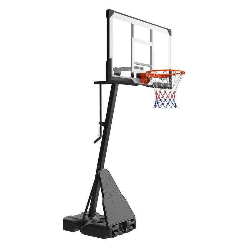VEVOR Portable Basketball Stand, 7.55 to 10 ft Height Adjustment Basketball Hoop & Goal, Basketballs Hoop Outdoor with 54 inch PC Backboard for Kids, Adults in Schools, Parks, Forward-Tilting Design