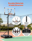 VEVOR Portable Basketball Stand, 10 ft Height Adjustment Basketball Hoop & Goal, Portable Basketballs Hoop with 54 inch PC Backboard & Wheels for Kids, Teens, Adults in Driveways, Pools, Schools