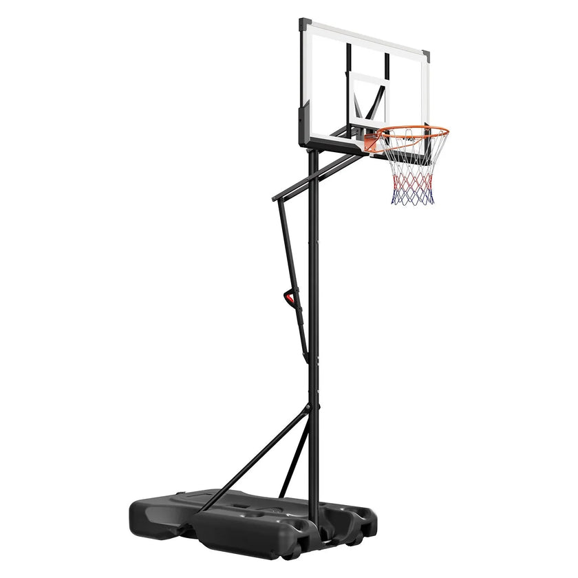 VEVOR Portable Basketball Stand, 10 ft Height Adjustment Basketball Hoop & Goal, Portable Basketballs Hoop with 54 inch PC Backboard & Wheels for Kids, Teens, Adults in Driveways, Pools, Schools