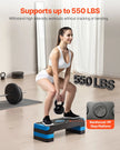 VEVOR Aerobic Exercise Step Platform Adjustable Workout Stepper 4 Riser Blue
