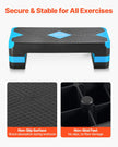 VEVOR Aerobic Exercise Step Platform Adjustable Workout Stepper 4 Riser Blue